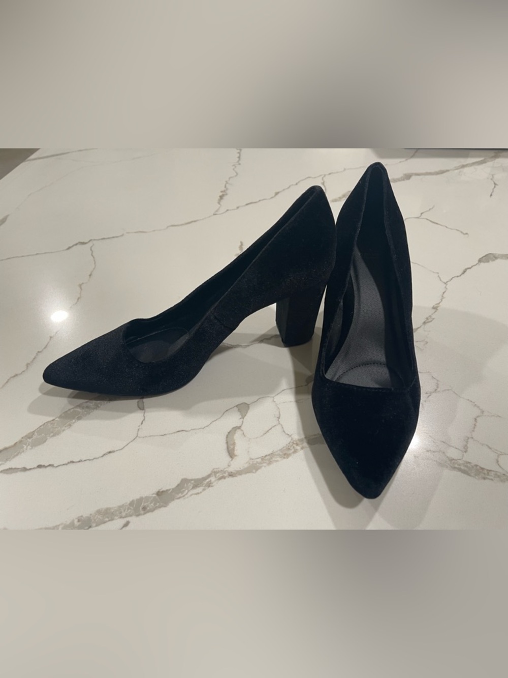 Simply Vera Vera Wang Black Pointed Block Heel Pumps